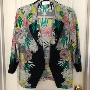 COREY LYNN CALTER Black & Floral Print Blazer